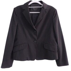 BCBGMAXAZRIA Women's Two Button Blazer Jacket Black Size L Career Work